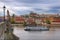 Prague, Vltava river, Hradcany castle, Czech republic - view from Charle`s bridge