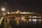 Prague, Vltava river, Hradcany castle, Czech republic - view from Charle`s bridge, night scene