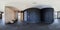 PRAHA, Czech - JULY, 2014: 360 panorama in empty restroom bathroom with shower cabin in loft, full seamless panorama 360 degrees