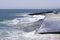 Praia da Azarujinha, beach in Estoril, portugal. view from side to ocean