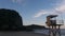 Praia da Guarita. GuaritaÂ´s Beach, Torres City, Rio Grande do Sul. Blue Sky. Lifeguard cabin