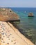 Praia da Marinha beach in Algarve, Portugal, top view