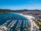 Praia dos Anjos in Arraial do Cabo Brazil. City beach and fishing boats