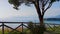 Praia a Mare, Fantastic Sunset View. Tree Against the Backdrop of the Sea and Dino Island