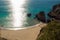 Praia Ribeira do Cavalo, a hidden beach of crystal clear blue waters near the town of Sesimbra