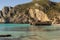 Praia Ribeira do Cavalo, a hidden beach of crystal clear blue waters near the town of Sesimbra