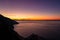 Praiano - Panoramic sunrise view from the Path of the Gods between Positano and Praiano on the Amalfi Coast, Campania, Italy