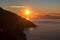Praiano - Panoramic sunrise view from the Path of the Gods between Positano and Praiano on the Amalfi Coast, Campania, Italy