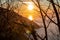 Praiano - Panoramic sunrise view from the Path of the Gods between Positano and Praiano on the Amalfi Coast, Campania, Italy