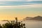 Praiano - Scenic view in the Mediterranean Sea after sunset. View from Positano,  Amalfi Coast, Italy, Europe.