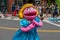 Prairie Dawn dancing in Sesame Street Party Parade at Seaworld 2