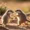 prairie dogs, two cute baby animals