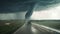 Prairie Storm Clouds ominous weather rural highway, Generative AI