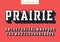 Prairie vector condensed retro typeface, uppercase letters and n