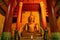 Prajaoluang Srinakonnan, Stunning Golden Large Buddha Image in the Viharn of Wat Phra That Chang Kham Worawihan Temple in Nan