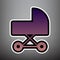 Pram sign illustration. Vector. Violet gradient icon with black