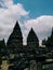 Prambanan Temple with beautiful sky
