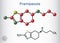 Pramipexole molecule. It is non-ergot dopamine agonist, medication. Structural chemical formula
