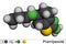 Pramipexole molecule. It is non-ergot dopamine agonist, medication used to treat Parkinson`s disease. Molecular model. 3D