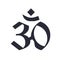 Pranava OM icon sign and symbol isolated on white background, Pranava OM logo concept