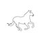 Prancing horse one line art. Continuous line drawing of young steed.