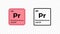Praseodymium, chemical element of the periodic table vector