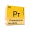 Praseodymium chemical element symbol from periodic table