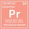 Praseodymium. Lanthanoids. Chemical Element of Mendeleev\\\'s Periodic Table. 3D illustration