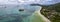 Praslin island seychelles paradise beach aerial drone panorama landscape anse volbert