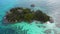 Praslin tropical island Seychelles, drone view above st piere island Seychelles