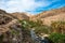 Prat River in Israel. Wadi Qelt valley in the West Bank