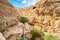 Prat River in Israel. Wadi Qelt valley in the West Bank