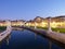 Prato della Valle Square in Padova, Italy at night