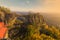 Pravcicka Gate in autumn colors, Bohemian Saxon Switzerland, Czech Republic