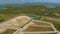 A prawn farm from the air, empty due to the annual winter closure