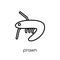 Prawn icon. Trendy modern flat linear vector Prawn icon on white