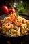 Prawn and salmon pasta style