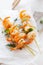 Prawn or shrimp kebab appetizer