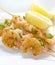 Prawn Skewers with Lemon Wedges