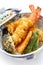 Prawn tempura bowl, japanese food