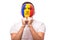 Pray and ask for a win Romanian football fan in game of Romania national team