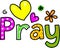 Pray Cartoon Text Clipart