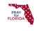 Pray for Florida. Hurricane Irma, natural disaster. Vector