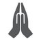 Pray glyph icon, religion and prayer, hands praying sign, vector graphics, a solid pattern on a white background, eps 10