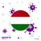 Pray For Hungary. COVID-19 Coronavirus Typography Flag. Stay home, Stay Healthy