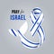 Pray for israel - Text and israel flag ribbon with peace bird vector design