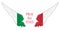 Pray for Italy. Coronavirus outbreak in Italy. Angel Wings in italian flag color