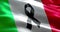 Pray for italy, waving italy country flag color background with black ribbon