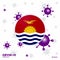 Pray For Kiribati. COVID-19 Coronavirus Typography Flag. Stay home, Stay Healthy