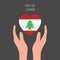 Pray for lebanon vector design with map , pray for beirut vector illustration. design for humanity, peace, donations, charity